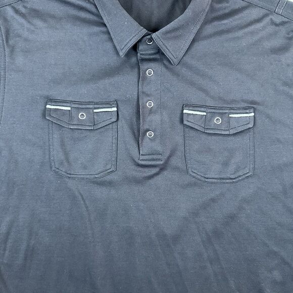 TravisMathew Mens Polo Shirt XXL‎ Navy Double Chest Pockets Casual Golf Classic - Picture 9 of 11